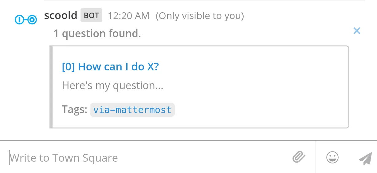Integration screenshot - Search for questions, people or tags