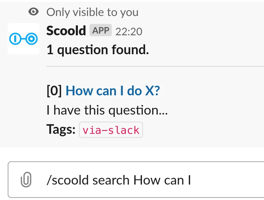 Integration screenshot - Search for questions, people or tags