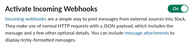 Slack Integration Screenshot