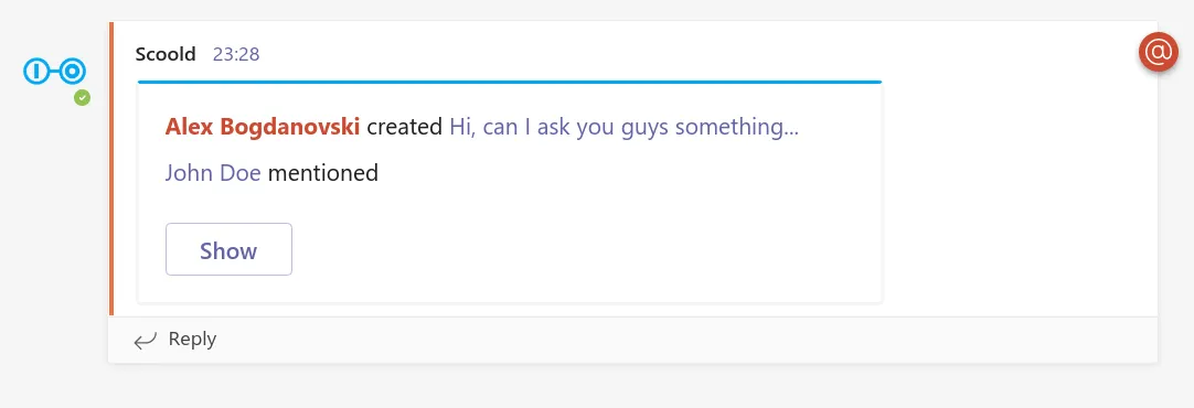 Integration screenshot - Real-time notifications